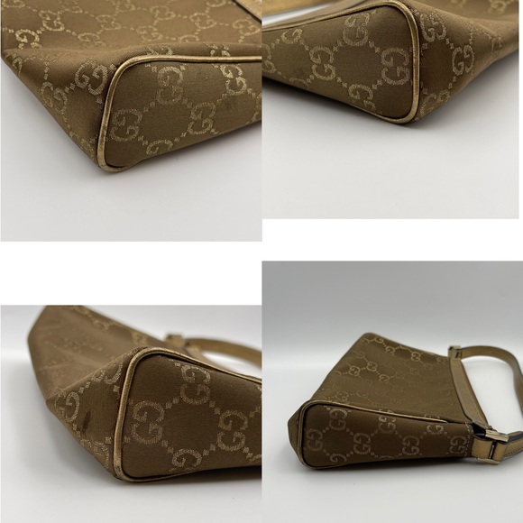 Gucci Brown GG Canvas Baguette cloth monogram brown handbag womens - Picture 9 of 10